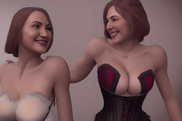 Women wearing corsets